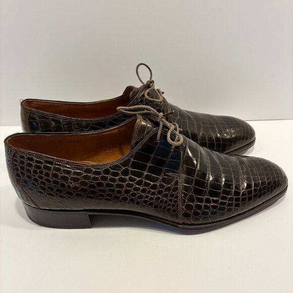 Neiman Marcus Special Order Alligator 2-Eyelet Derby Dress Shoes - Size 10D main image 6